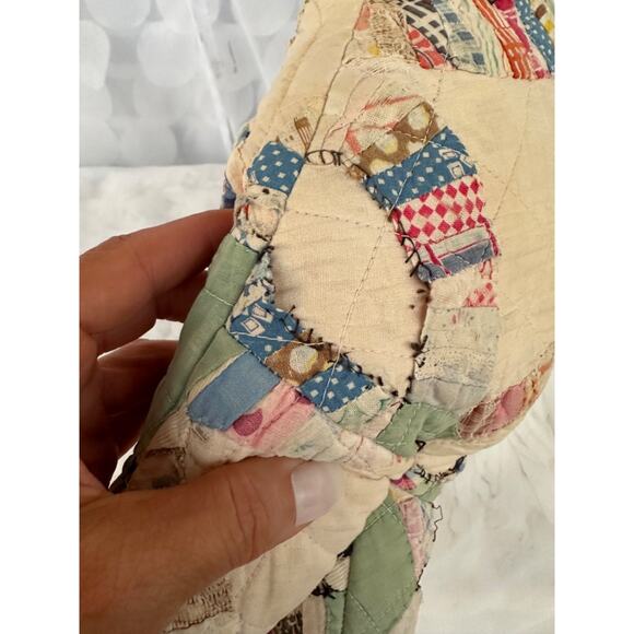 Vintage Teddybear PATCHWORK Calico Feedsack Hand Made Cotton Shabby Chic Country - Picture 9 of 11